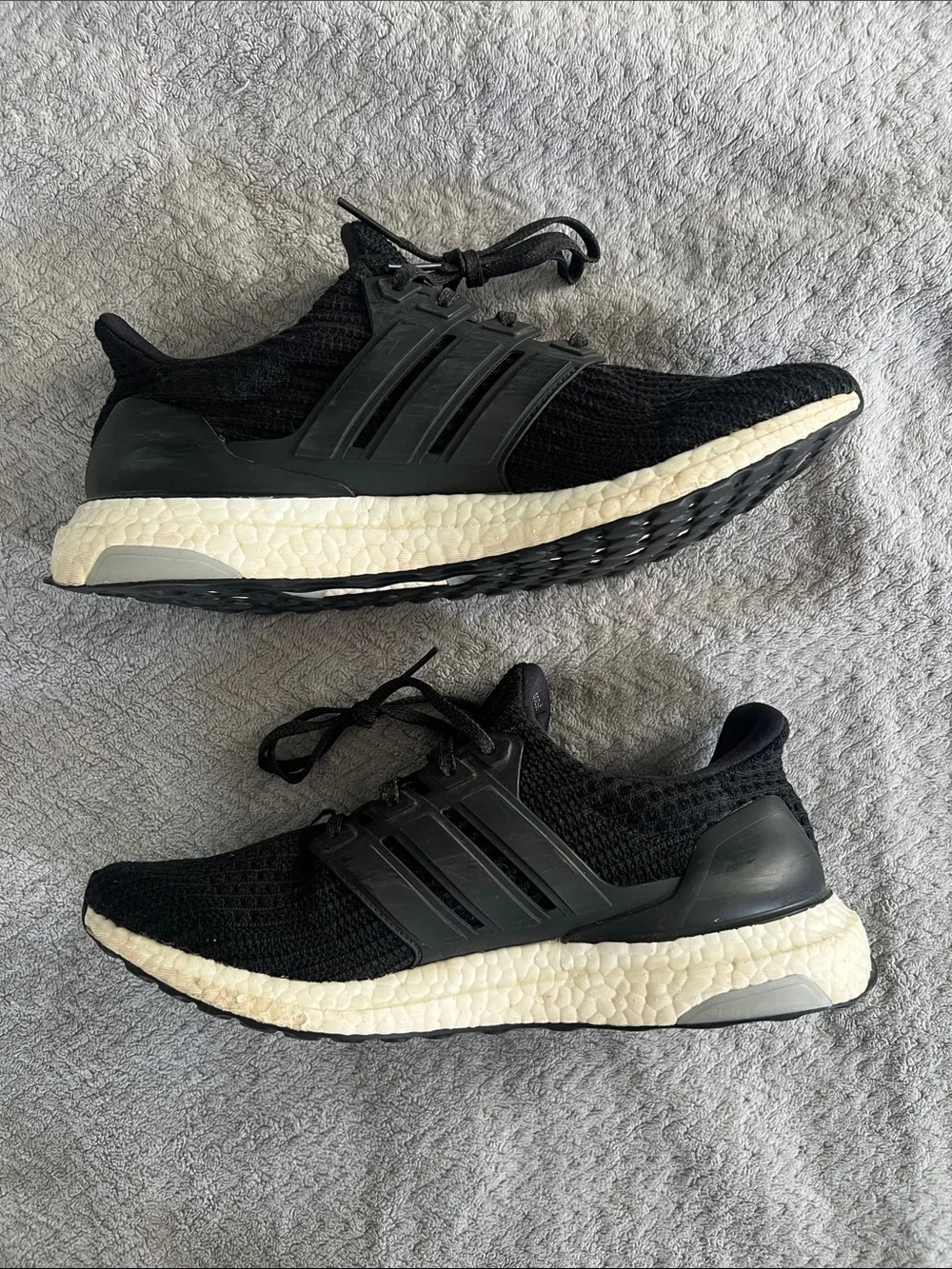 Adidas Performance Ultraboost Black Knit & White Running Shoes Women's Size 10